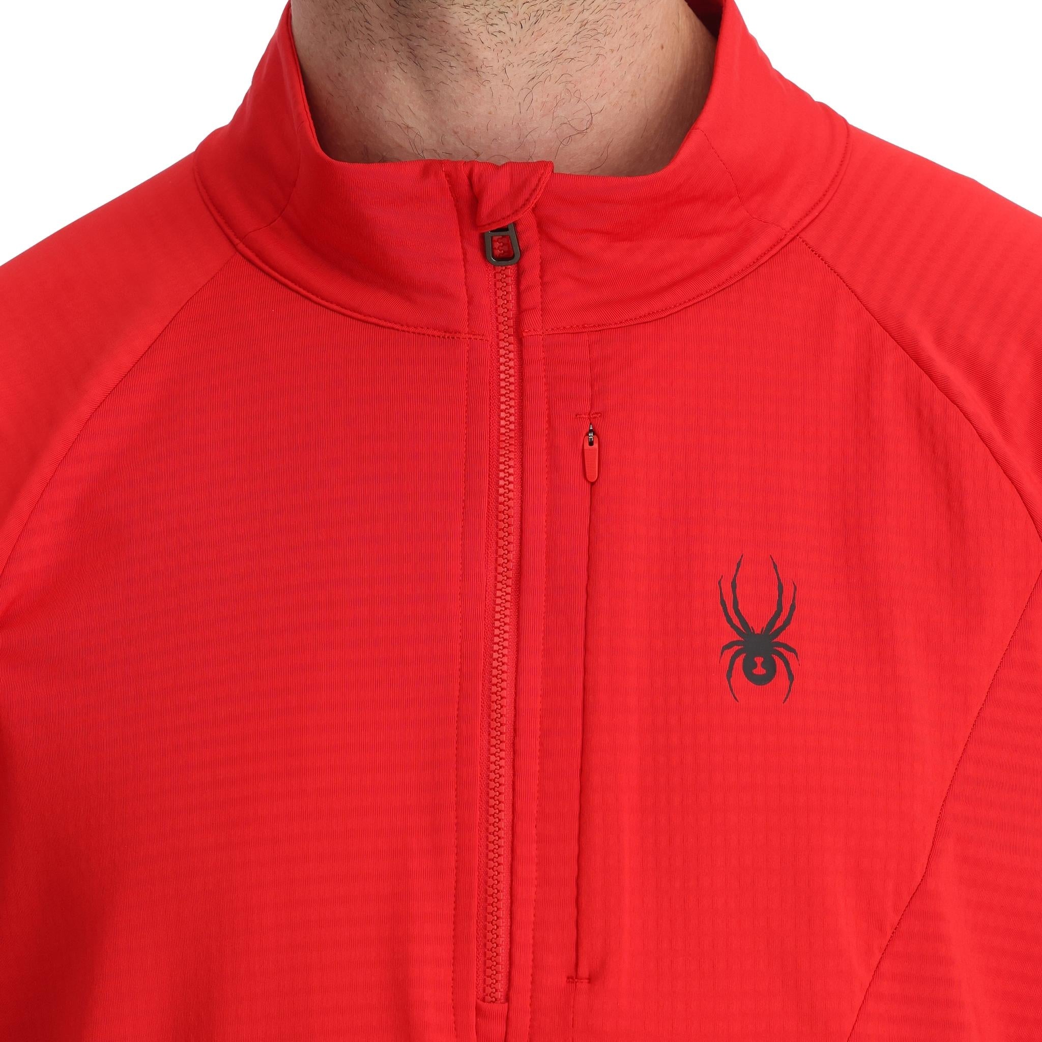 Mens GridWeb™ Tech Half Zip - Spyder Red