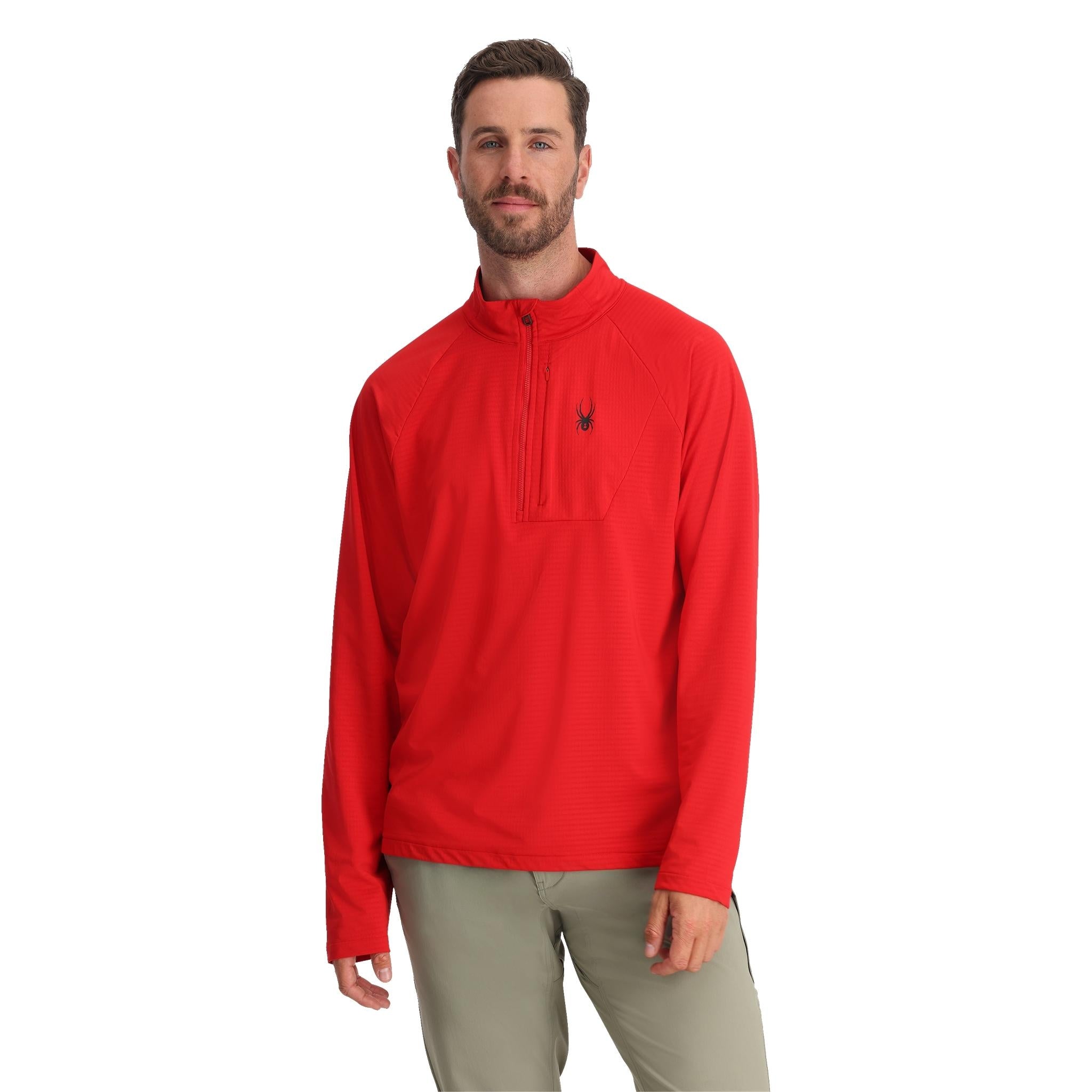 Mens GridWeb™ Tech Half Zip - Spyder Red