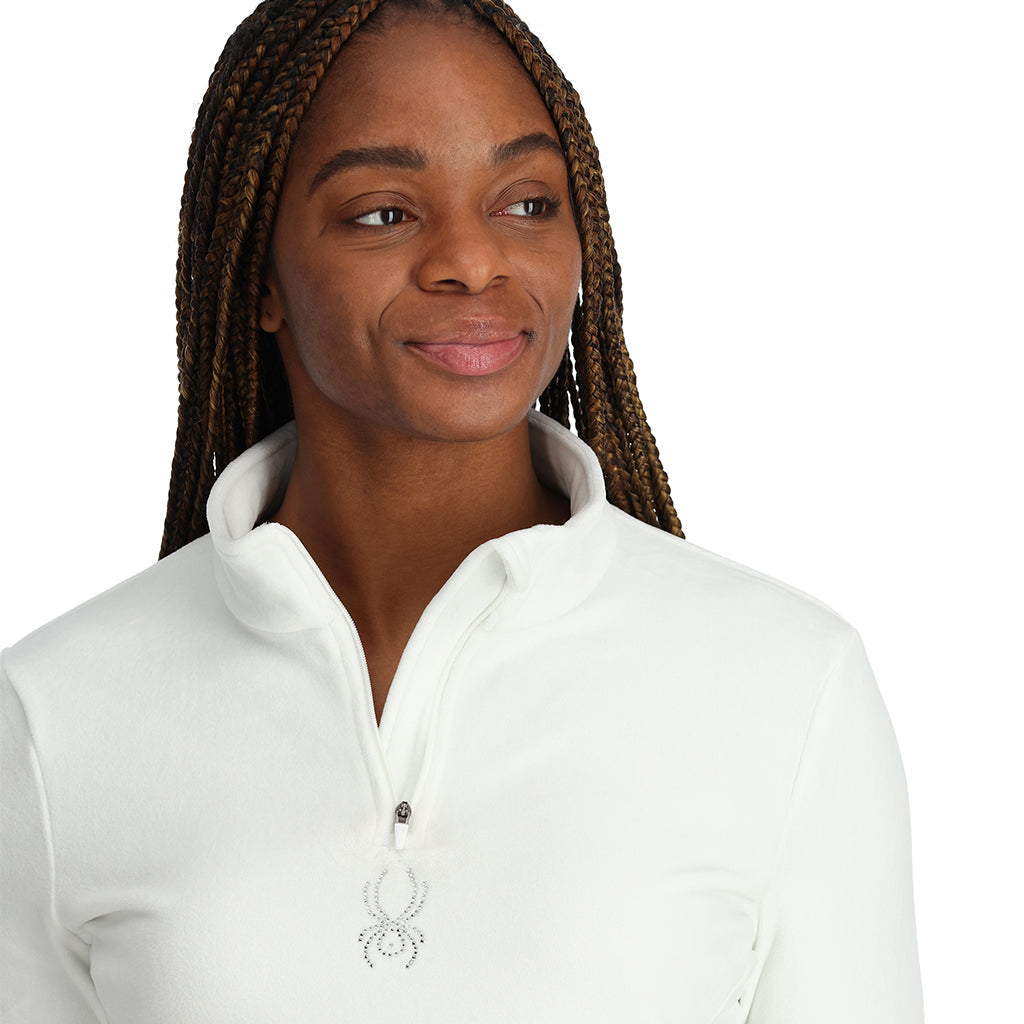 Womens Womens Shimmer Bug Half Zip - White