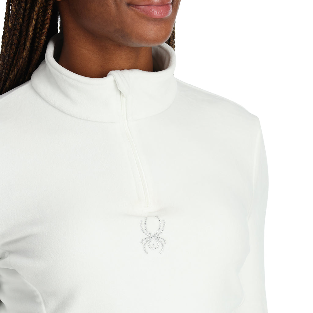 Womens Womens Shimmer Bug Half Zip - White