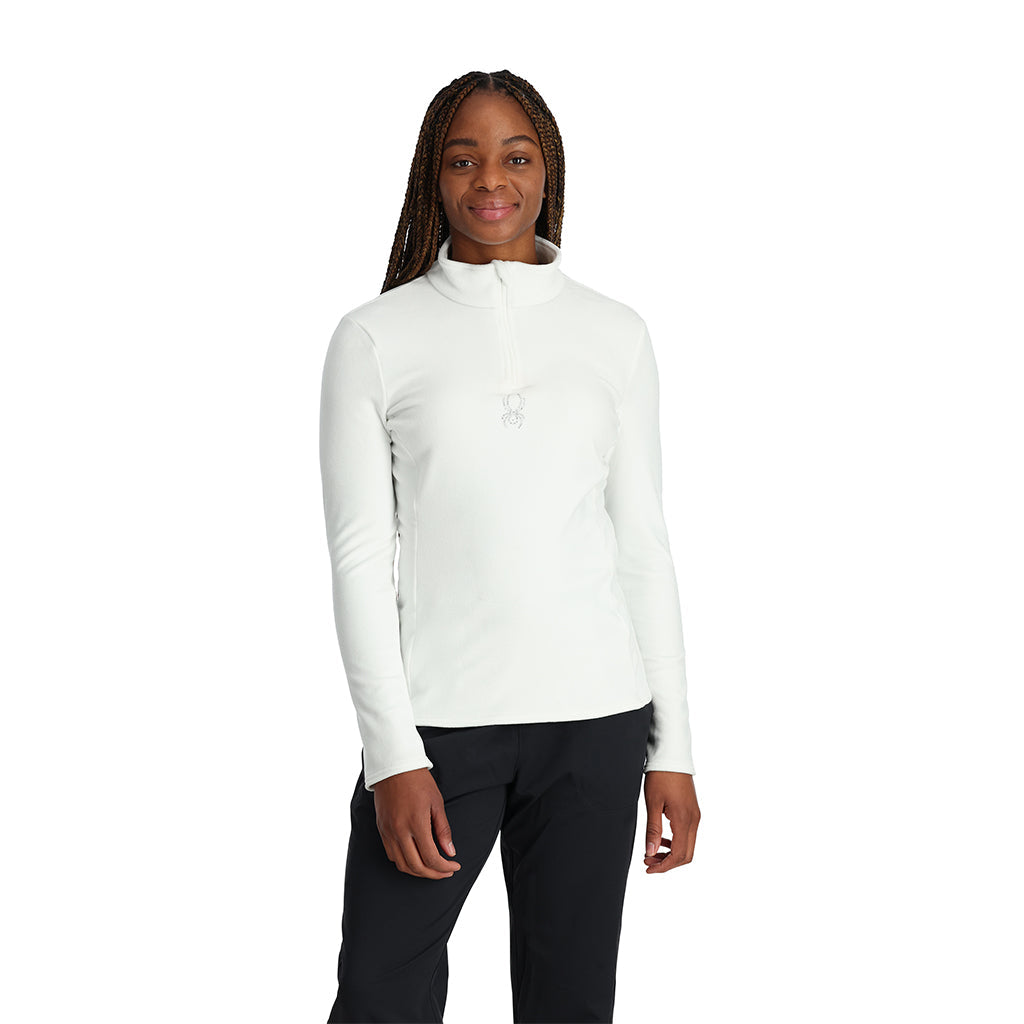 Womens Womens Shimmer Bug Half Zip - White
