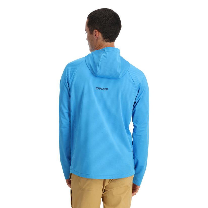 Mens Gridweb Tech Hoodie - Aether Blue