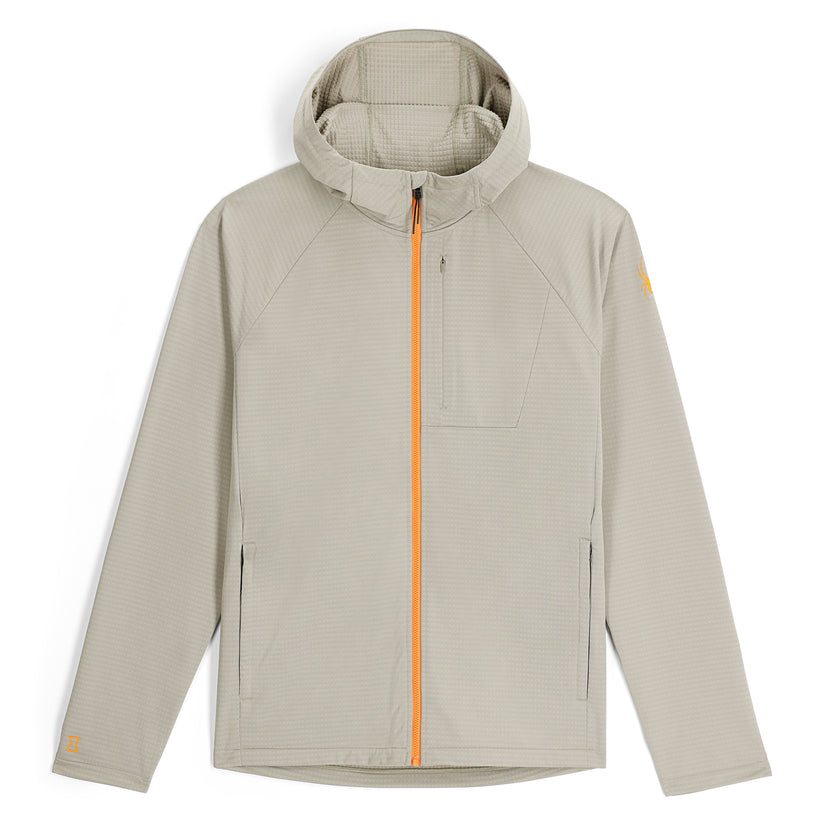 Mens Gridweb Tech Hoodie - Concrete