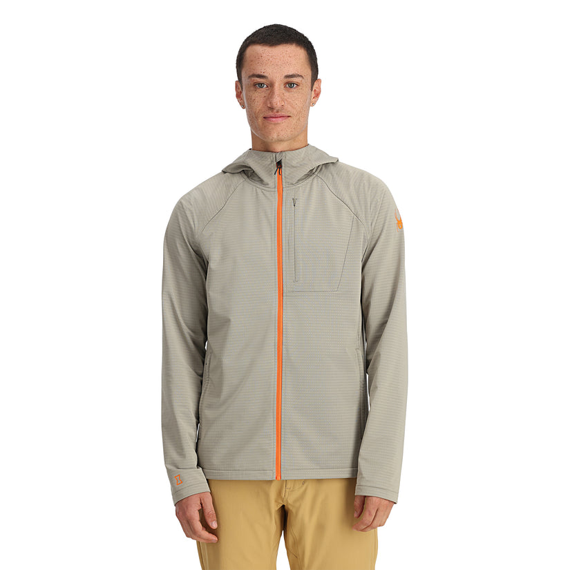 Mens Gridweb Tech Hoodie - Concrete