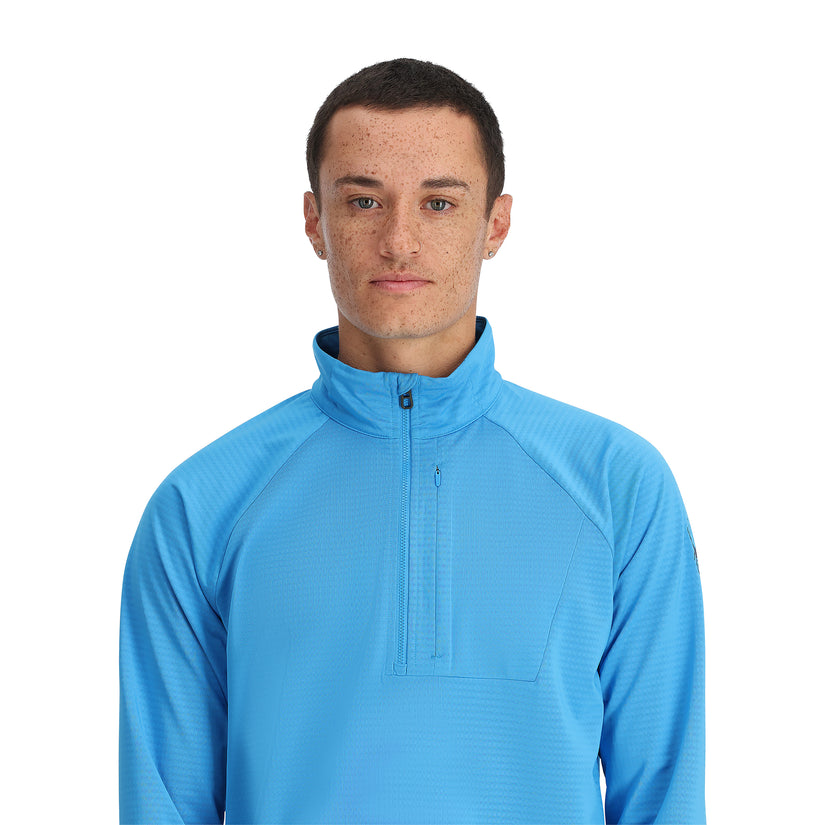 Mens Gridweb Tech Half Zip - Aether Blue