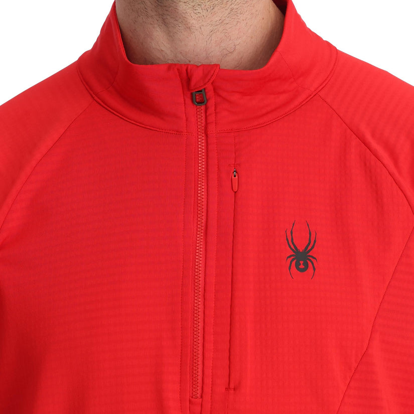 Mens GridWeb™ Tech Half Zip - Spyder Red