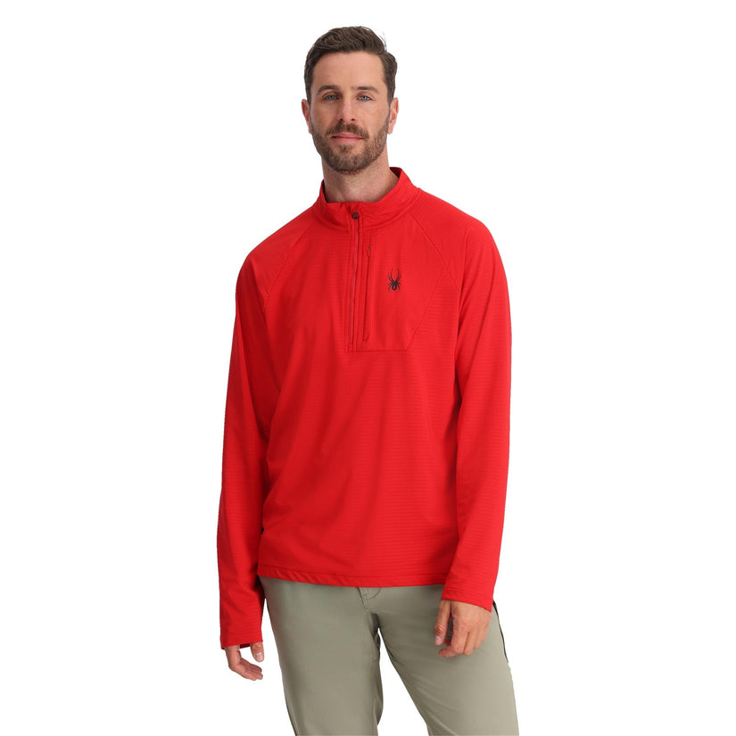 Mens GridWeb™ Tech Half Zip - Spyder Red