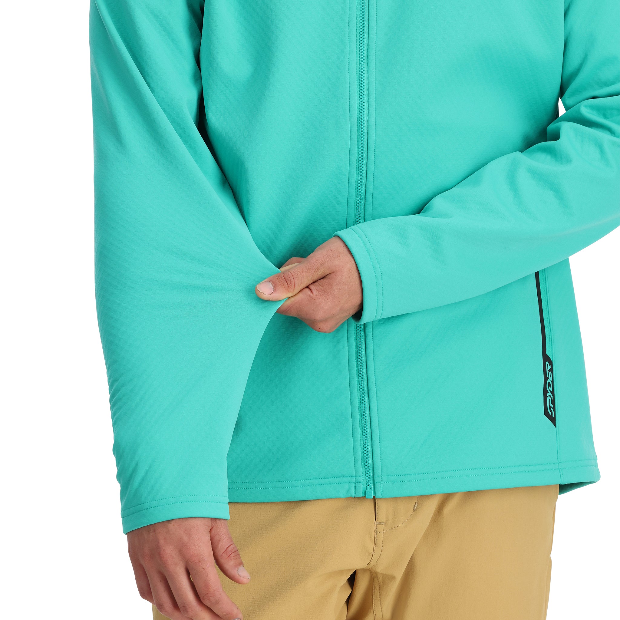 Mens Gridweb Tech Hoodie - Teal Green