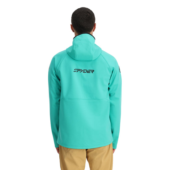 Mens Gridweb Tech Hoodie - Teal Green