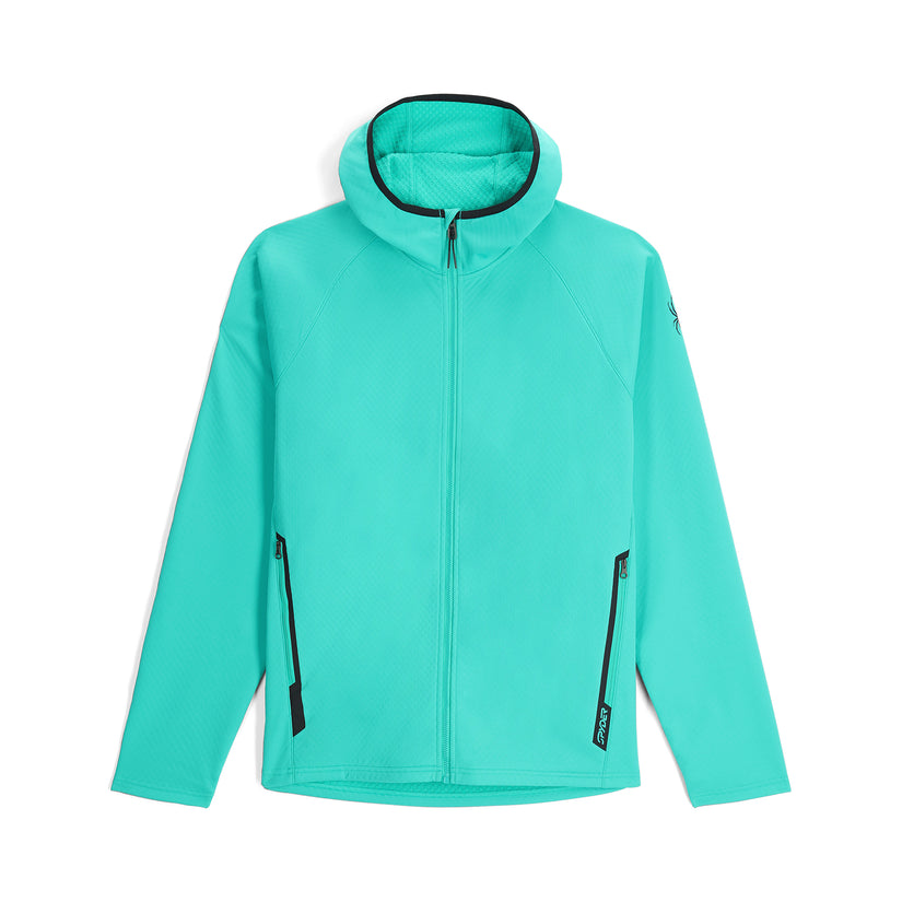 Mens Gridweb Tech Hoodie - Teal Green