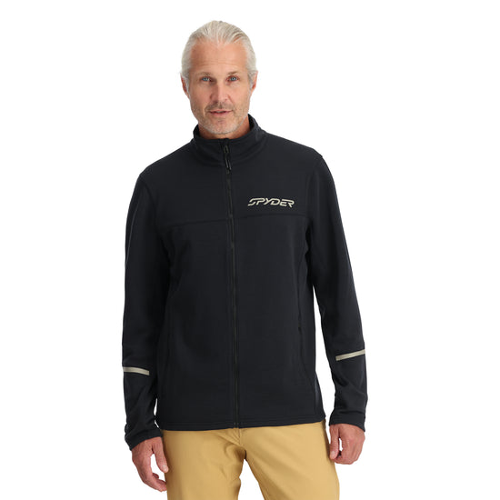 Spyder Mens Sweater Full Zip Fleece Jacket (Stone