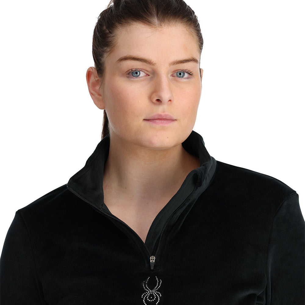 Womens Shimmer Bug Half Zip Pullover - Black – Spyder Australia