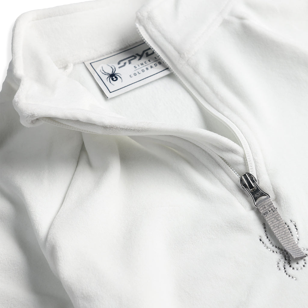 Girls Shimmer Bug 1/2 Zip - White