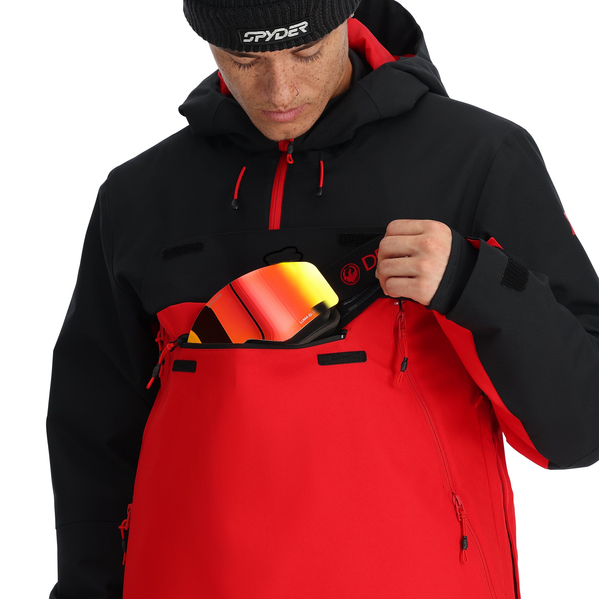 Mens All Out Anorak Insulated Jacket - Spyder Red – Spyder Australia