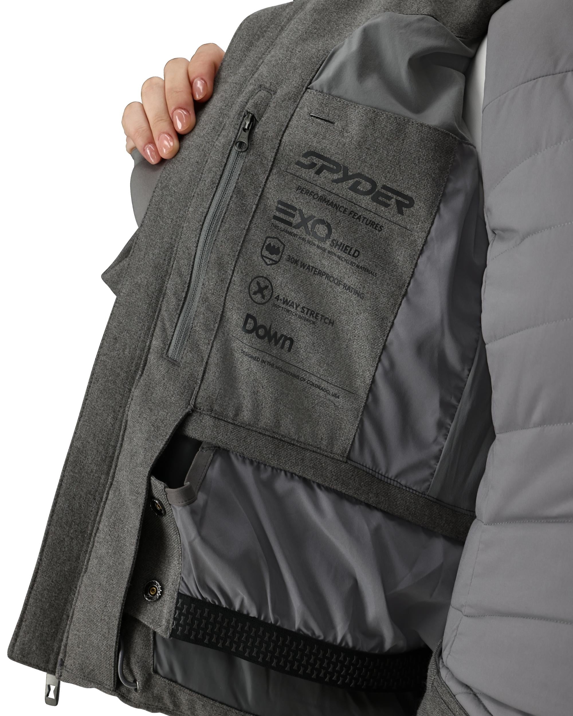 Womens Falline Down Jacket - Storm Melange