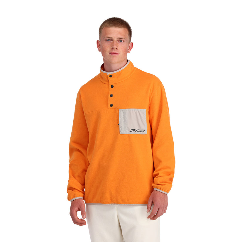 Mens Snap Lounge Pullover - Tangerine