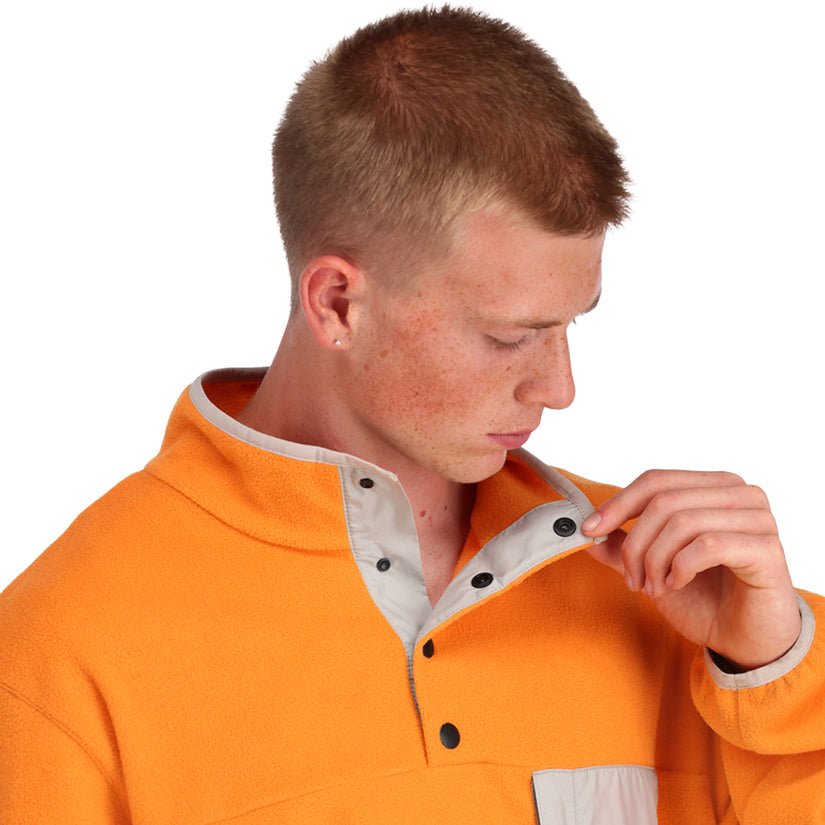 Mens Snap Lounge Pullover - Tangerine